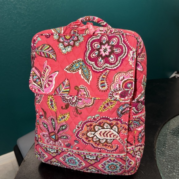 Vera Bradley Handbags - Vera Bradley Call Me Coral Quilted Back Pack Purse 6 Pockets School Bag 12" X 9"